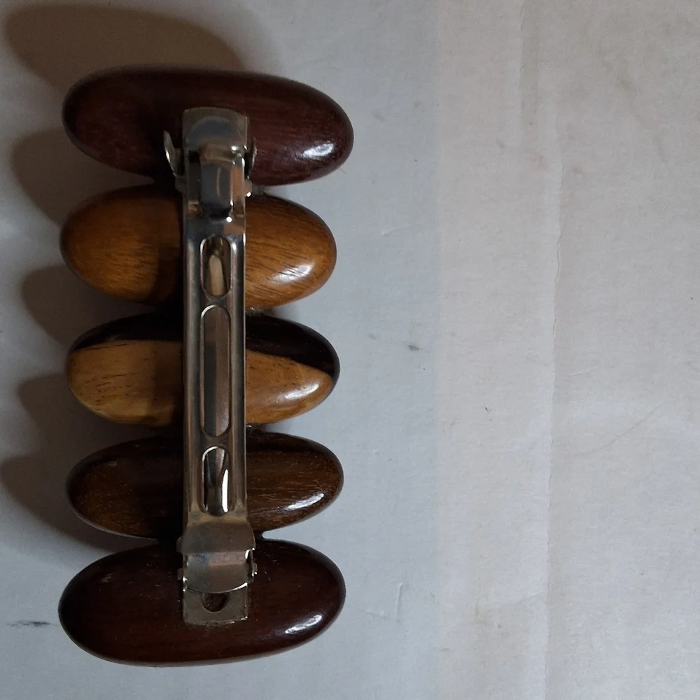 Handcrafted Wooden Hair Clip with Natural Tones